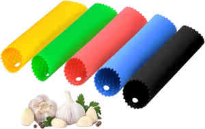 Pack de 5 peladores de ajos, peladores de ajos de Silicona Rodillos de ajo